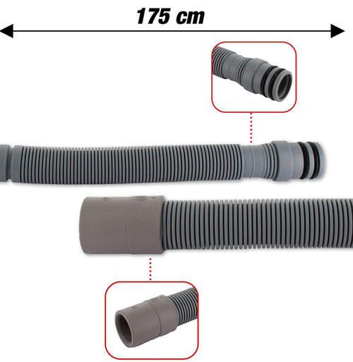 TUBO SCARICO LAVATRICE 175cm Ø27-25mm INDESIT -- WHIRLP OOL - SMEG - 758973779