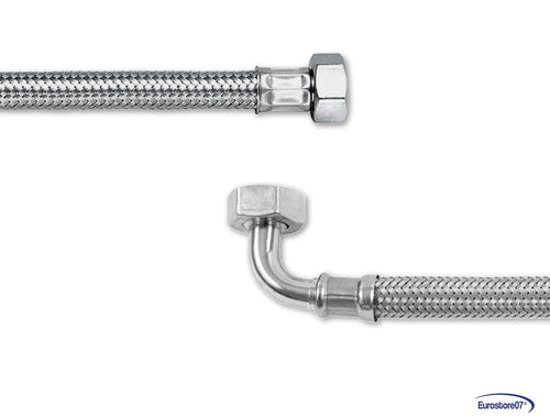macchina caffe' Tubo carico acqua trecciato inox 1500 mm epdm curvo 3/8 FF