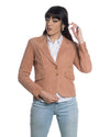 Classic 712 - Giacca Donna in Vera Pelle Camoscio Rosa Pesca