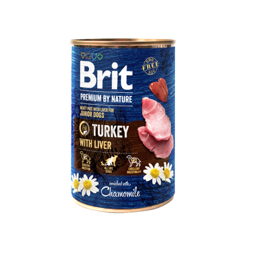 Brit mangime umido cani junior tacchino e fegato