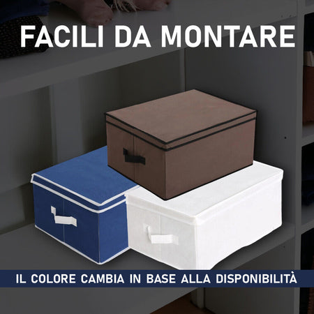 Set 3 Scatole Cambio Stagione TNT Salvaspazio Pieghevoli con Finestra PVC 40x33x18