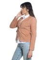 Classic 712 - Giacca Donna in Vera Pelle Camoscio Rosa Pesca