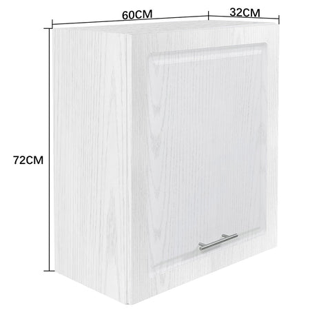 Mobile Cucina Pensile 1 Anta Componibile in Legno Bianco Frass. Classico 60x32 H72