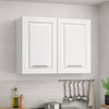 Mobile Cucina Pensile 2Ante Componibile in Legno Bianco Frass. Classico 80x32 H72cm