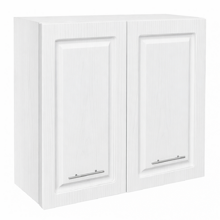 Mobile Cucina Pensile 2Ante Componibile in Legno Bianco Frass. Classico 80x32 H72cm