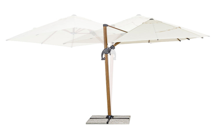Ombrellone in alluminio con palo laterale orientabile da giardino Orion effetto legno