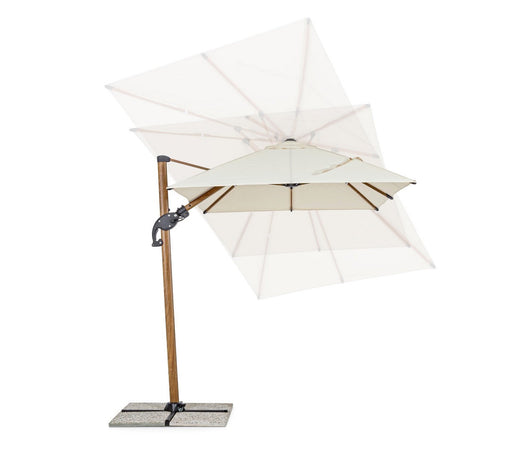 Ombrellone in alluminio con palo laterale orientabile da giardino Orion effetto legno