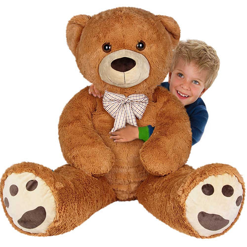 Peluche Orso Gigante XXL 140cm Orsacchiotto Morbido Marrone per Bambini