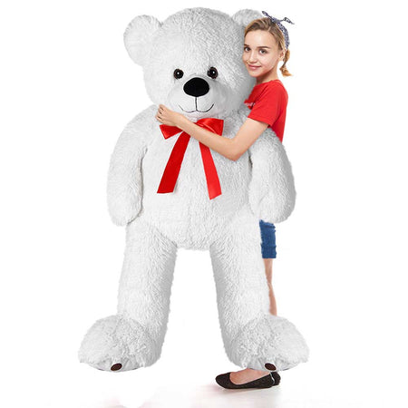 Peluche Orso Gigante XXL 140cm Orsacchiotto Morbido Bianco per Bambini