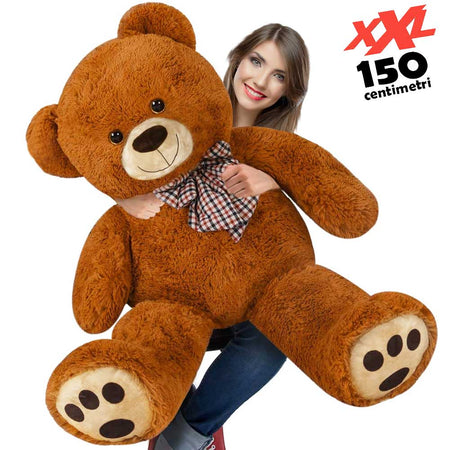 Peluche Orso Gigante XXL 140cm Orsacchiotto Morbido Marrone per Bambini