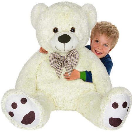 Peluche Orso Gigante XXL 140cm Orsacchiotto Morbido Beige per Bambini