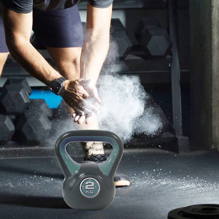 Kettlebell Fitness 2kg in Ghisa Impugnatura Ergonomica per Allenamento Funzionale