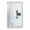 Armadietto Porta Medicinali Acciaio Inox e Vetro Satinato 65x36x17 cm con Chiave