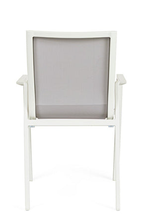 Sedia "Krion" struttura in alluminio con braccioli per interni ed esterni