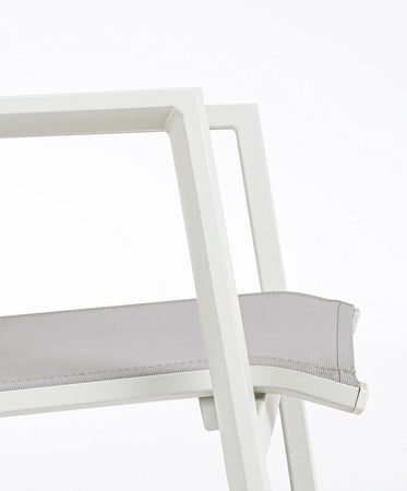 Sedia "Krion" struttura in alluminio con braccioli per interni ed esterni