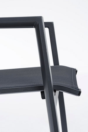 Sedia "Krion" struttura in alluminio con braccioli per interni ed esterni