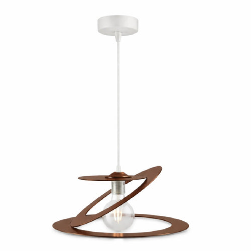 Lampadario Sospensione Metallo Taglio Laser 40 cm 1 luce  E27 Marrone Bruciato