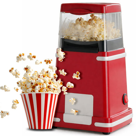 Macchina per Popcorn ad Aria Calda 1200w Senza Olio Pronta in 3 Minuti Compatta