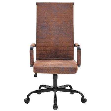 Sedia Ufficio Ecopelle Industrial Girevole Altezza Regolabile Base Nera Marrone