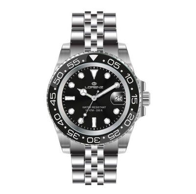 Orologio LORENZ uomo Luminous datario acciaio / nero