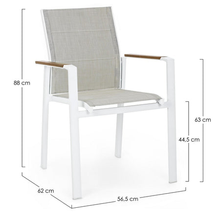 Sedia poltrona "Kubik" da esterno giardino in alluminio verniciato a polvere con dettagli in legno
