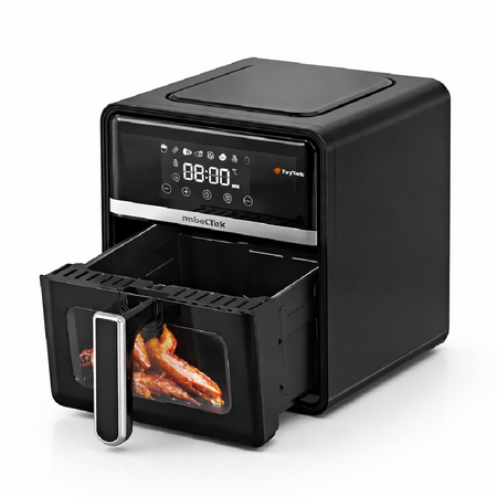 Friggitrice ad Aria 5 Litri 1400W Digitale Led 8 Programmi Senza Olio Nero