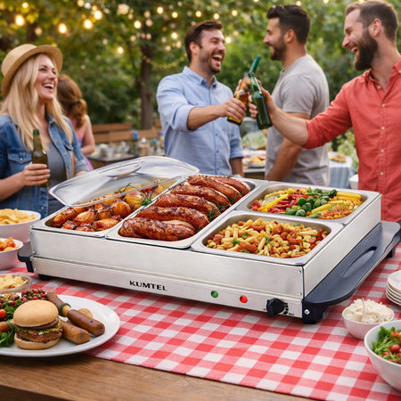 Scaldavivande Elettrico Acciaio 300W 4 Cestelli Professionale Temperatura Regolabile