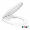 Copri Water Universale Sedile WC in PP Bianco 1200gr Cerniere Regolabili forma D