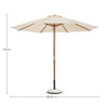 Ombrellone Syros a palo centrale, color naturale, struttura resistente per esterno