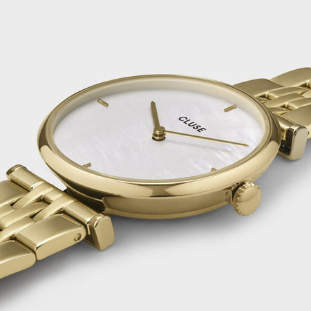 Cluse - Orologio Triomphe Steel White Pearl, Gold Colour