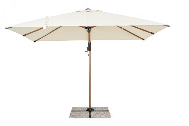 Ombrellone in alluminio con palo laterale orientabile da giardino Orion effetto legno