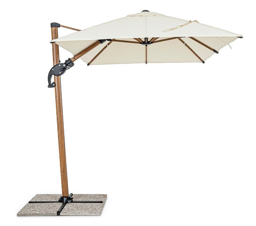 Ombrellone in alluminio con palo laterale orientabile da giardino Orion effetto legno