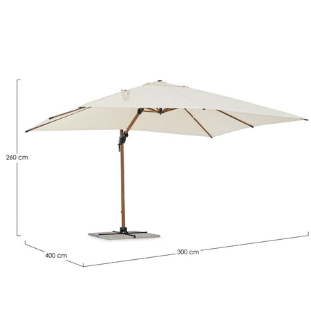 Ombrellone in alluminio con palo laterale orientabile da giardino Orion effetto legno