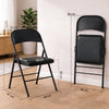 Set 4 Sedie Pieghevoli Metallo Ecopelle Imbottita Ergonomiche Salvaspazio Nero
