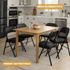 Set 4 Sedie Pieghevoli Metallo Ecopelle Imbottita Ergonomiche Salvaspazio Nero