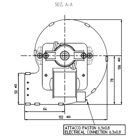 Ventilatore centrifugo CDF-DA 80X83-35 doppia aspirazione stufe a pellet 14706068