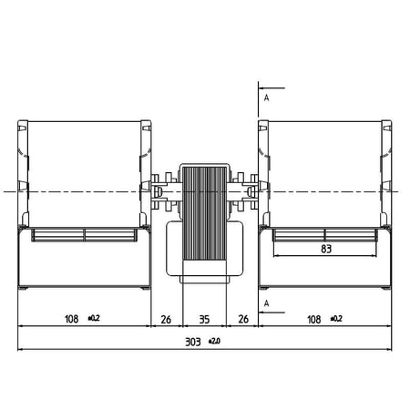 Ventilatore centrifugo CDF-DA 80X83-35 doppia aspirazione stufe a pellet 14706068