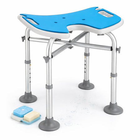 Sgabello da Doccia per Anziani Regolabile con Piedini Antiscivolo Portata 130 kg