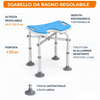 Sgabello da Doccia per Anziani Regolabile con Piedini Antiscivolo Portata 130 kg