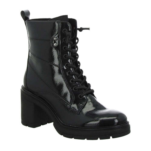 MARCO TOZZI Tronchetto donna con tacco stringato in vernice nera 2-25284-43 018