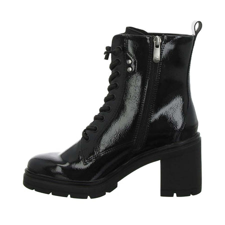 MARCO TOZZI Tronchetto donna con tacco stringato in vernice nera 2-25284-43 018