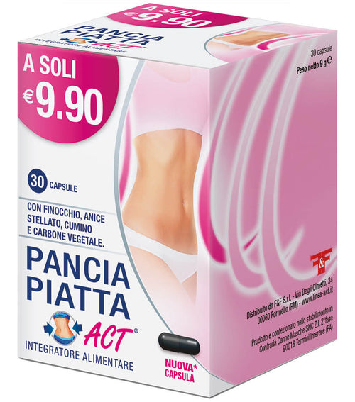 Pancia Piatta Act contro il gonfiore addominale e il gas intestinale 30 capsule