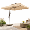 Ombrellone da Giardino Palo Decentrato 2.5x2.5 mt Impermeabile Beige Apri&Chiudi
