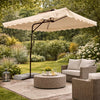 Ombrellone da Giardino Palo Decentrato 2.5x2.5 mt Impermeabile Beige Apri&Chiudi