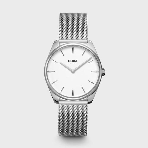 Cluse - Orologio Féroce Mesh White, Silver Colour