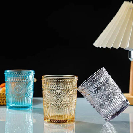 Set 6 Bicchieri Colorati Da 300ml In Vetro Per Acqua E Vino Bicchiere Colorato