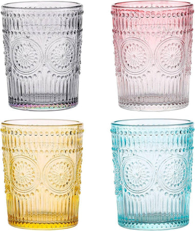 Set 6 Bicchieri Colorati Da 300ml In Vetro Per Acqua E Vino Bicchiere Colorato