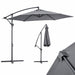 Ombrellone da Giardino Palo Laterale 3 mt Grigio Alluminio Waterproof con Manovella