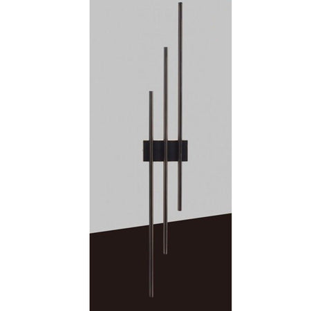 Applique Da Muro Led 23w Moderna 3 Linee Verticali Nero Luce Calda Naturale Aq13