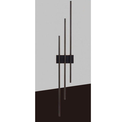 Applique Da Muro Led 23w Moderna 3 Linee Verticali Nero Luce Calda Naturale Aq13